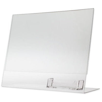 Slanted 11" x 8-1/2" Sign Holder with Business Card Holder