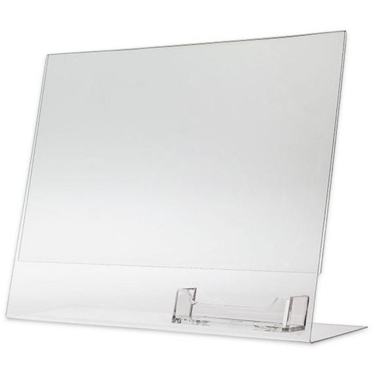 Slanted 11" x 8-1/2" Sign Holder with Business Card Holder