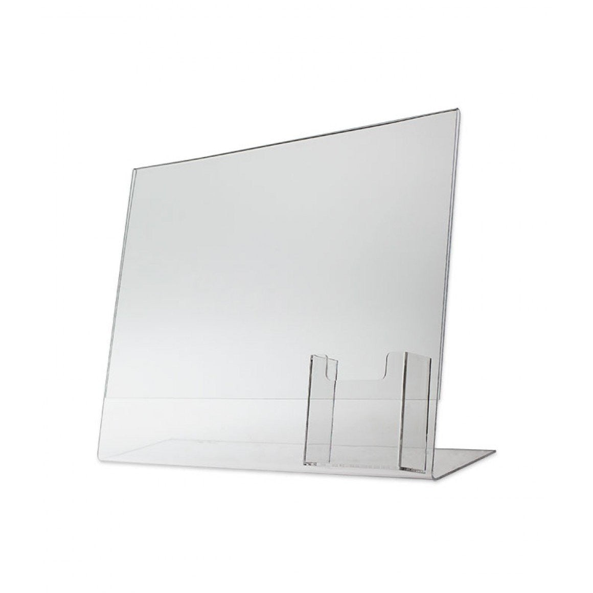Slanted 11" x 8-1/2" Sign Holder with Vertical Business Card Holder