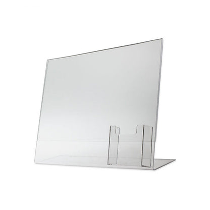 Slanted 11" x 8-1/2" Sign Holder with Vertical Business Card Holder