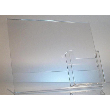 Slanted 11" x 8-1/2" Sign Holder with 4x9 Tri-Fold Brochure Holder