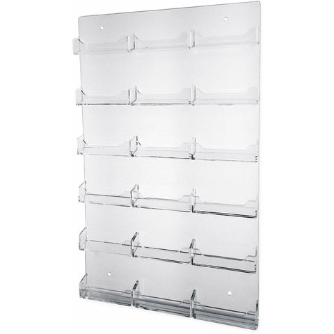 Clear Acrylic 18-Pocket Wall-Mount Business Card Holder
