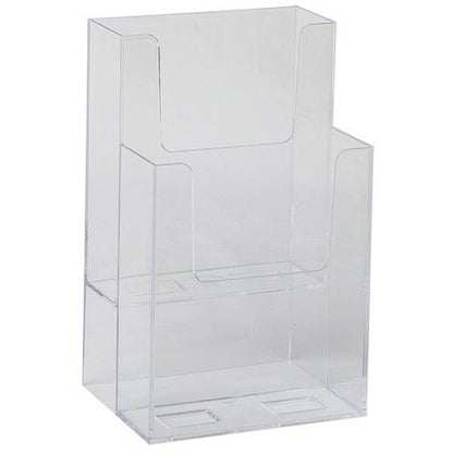 Clear 2-Tier 4" x 9" Tri-Fold Brochure Holder