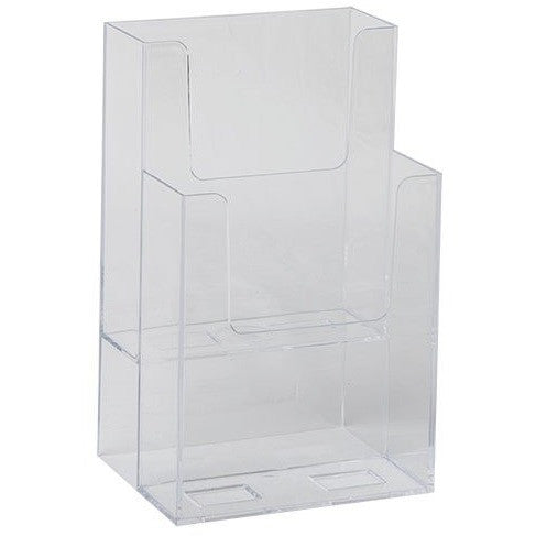 Clear 2-Tier 4 x 9 Tri-Fold Brochure Holder