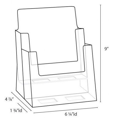 Clear 2-Tier 6" x 9" Bi-Fold Brochure Holder