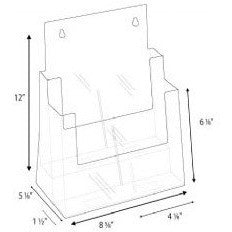 Clear 2-Tier Brochure Holder for 8.5" x 11" Brochures