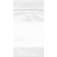 2x3 Plastic Resealable Bags w/ Writing Block Clear Zip Lock 2 Mil Pack of  100