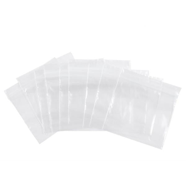 2 Mil 1.5" x 1.5" Clear Resealable Zip Lock Poly Bags, Pack of 100