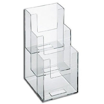 Clear 3-Tier 4" x 9" Tri-Fold Brochure Holder