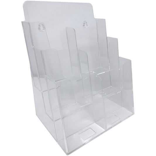 Clear 3-Tier 8.5" x 11" Full-Page or 4" x 9" Tri-Fold Convertible Brochure Holder