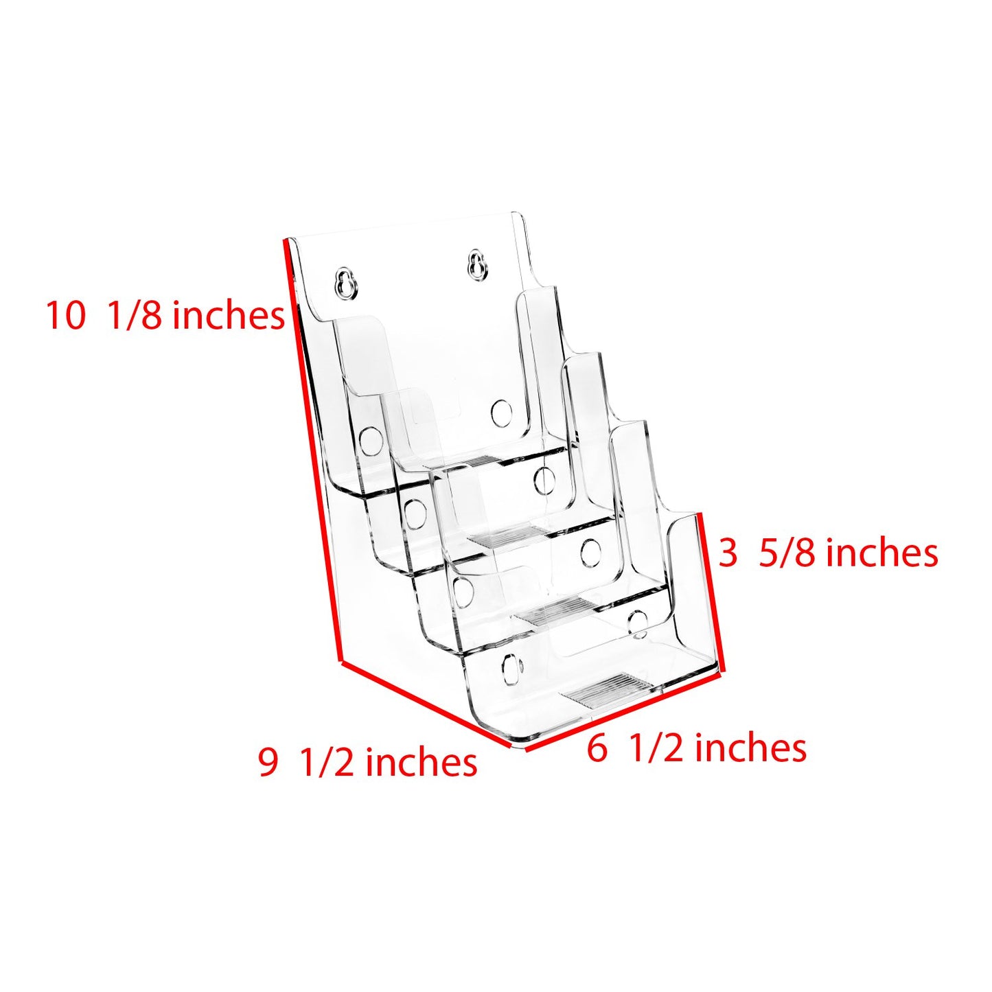Clear 4-Tier 6 x 9 Bi-Fold Brochure Holder