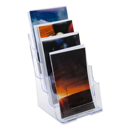 Clear 4-Tier 6 x 9 Bi-Fold Brochure Holder