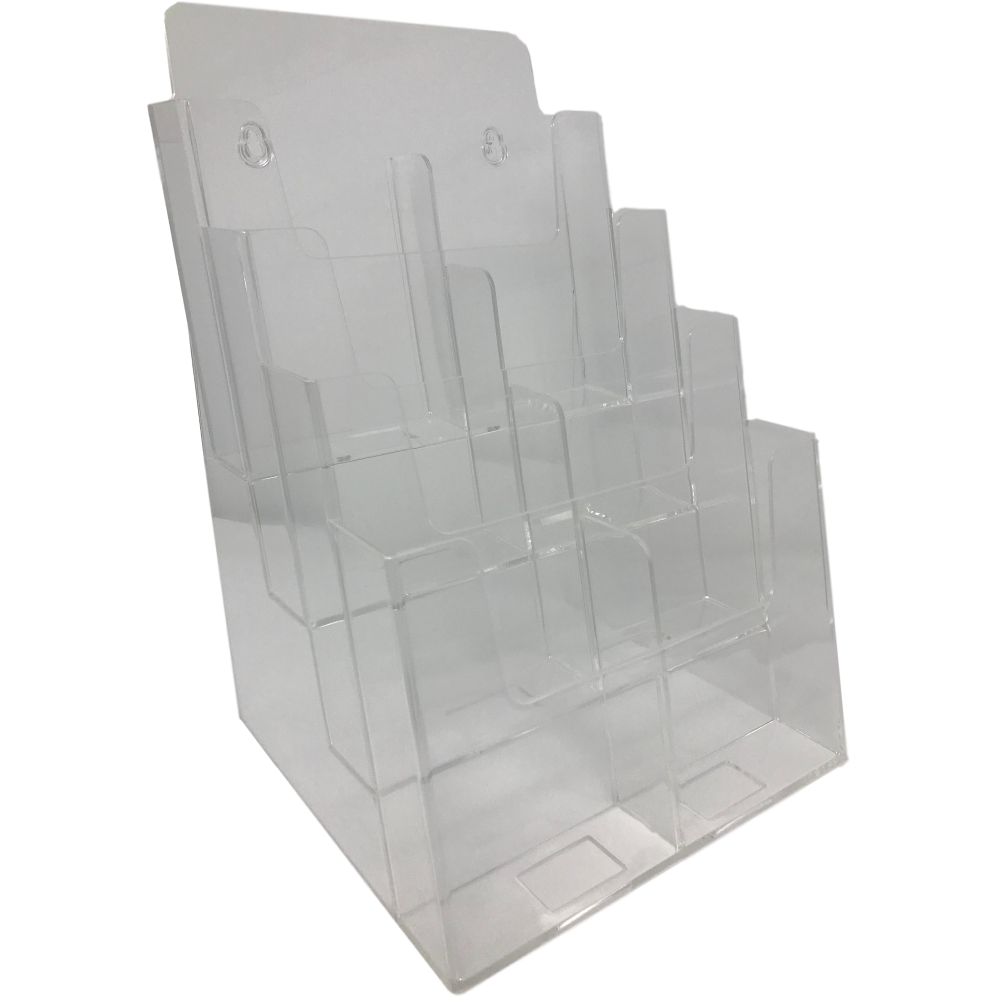 Clear 4-Tier 8.5" x 11" Tri-Fold Brochure Holder
