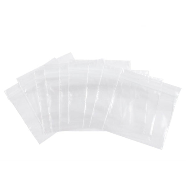 2 Mil 3" x 3" Clear Resealable Zip Lock Poly Bags, Pack of 100