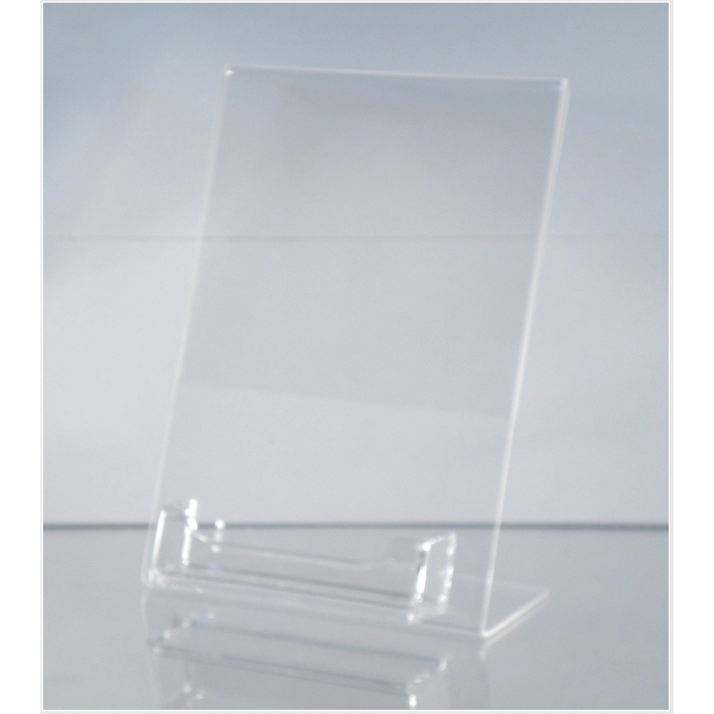 Slanted 5" x 7" Sign Holder with Business Card Holder
