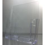 Clear 8.5" x 11" Countertop Brochure Holder with Business Card Holder