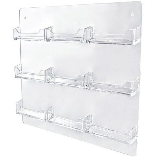 Clear Acrylic 9-Pocket Wall-Mount Business Card Holder