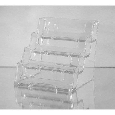 Clear Acrylic 4-Pocket "deflect-o" Style Countertop Business Card Holder