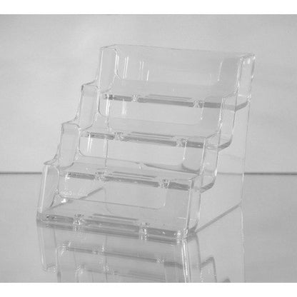 Clear Acrylic 4-Pocket "deflect-o" Style Countertop Business Card Holder