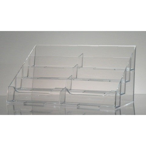 Clear Acrylic 8-Pocket Countertop Business Card Holder