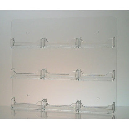 Clear Acrylic 9-Pocket Wall-Mount Business Card Holder