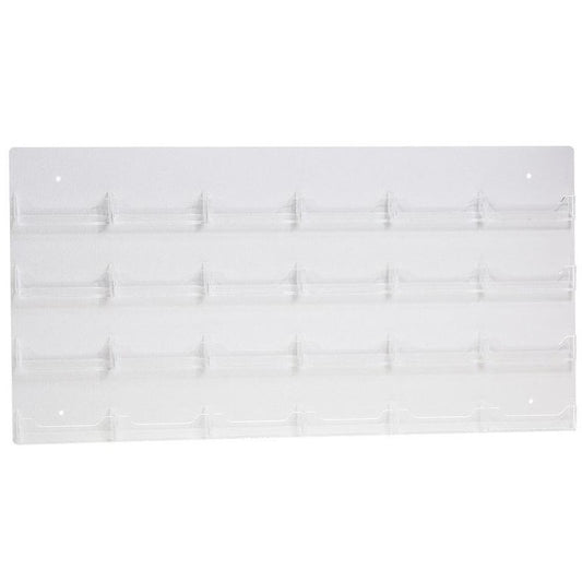 Clear Acrylic 24-Pocket Wall-Mount Business Card Holder