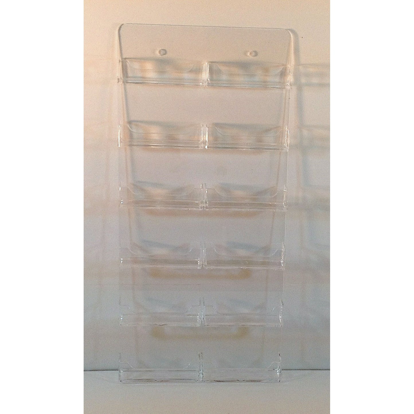 Clear Acrylic 12-Pocket Wall-Mount Business Card Holder