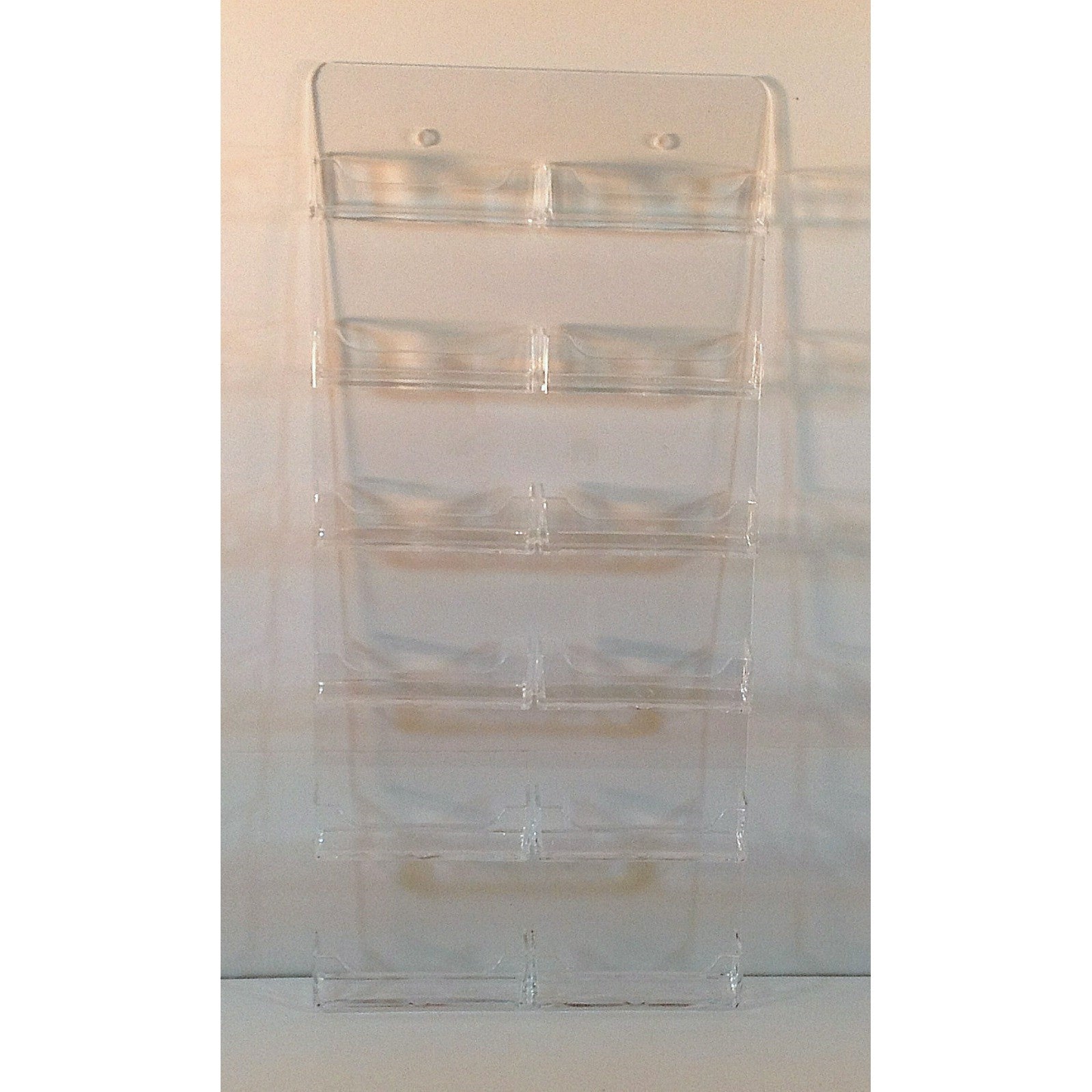 Clear Acrylic 12-Pocket Wall-Mount Business Card Holder
