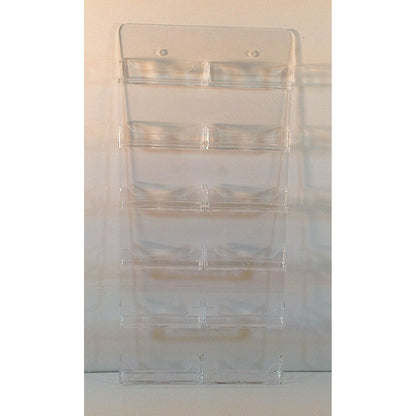 Clear Acrylic 12-Pocket Wall-Mount Business Card Holder