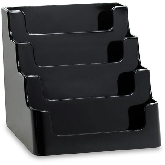 Black Acrylic 4-Pocket "deflect-o" Style Countertop Business Card Holder