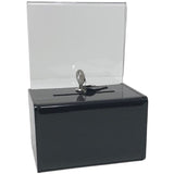 Black Acrylic Mini Donation Box with Cam Lock and (2) Keys