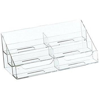 Clear Acrylic 6-Pocket Countertop Business Card Holder