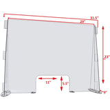 29 Inch Wide x 23 Inch High Clear Acrylic Desk or Counter Sneeze Guard Protection Divider