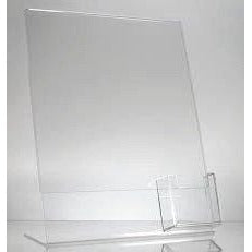 Slanted 8-1/2" x 11" Sign Holder with Vertical Business Card Holder