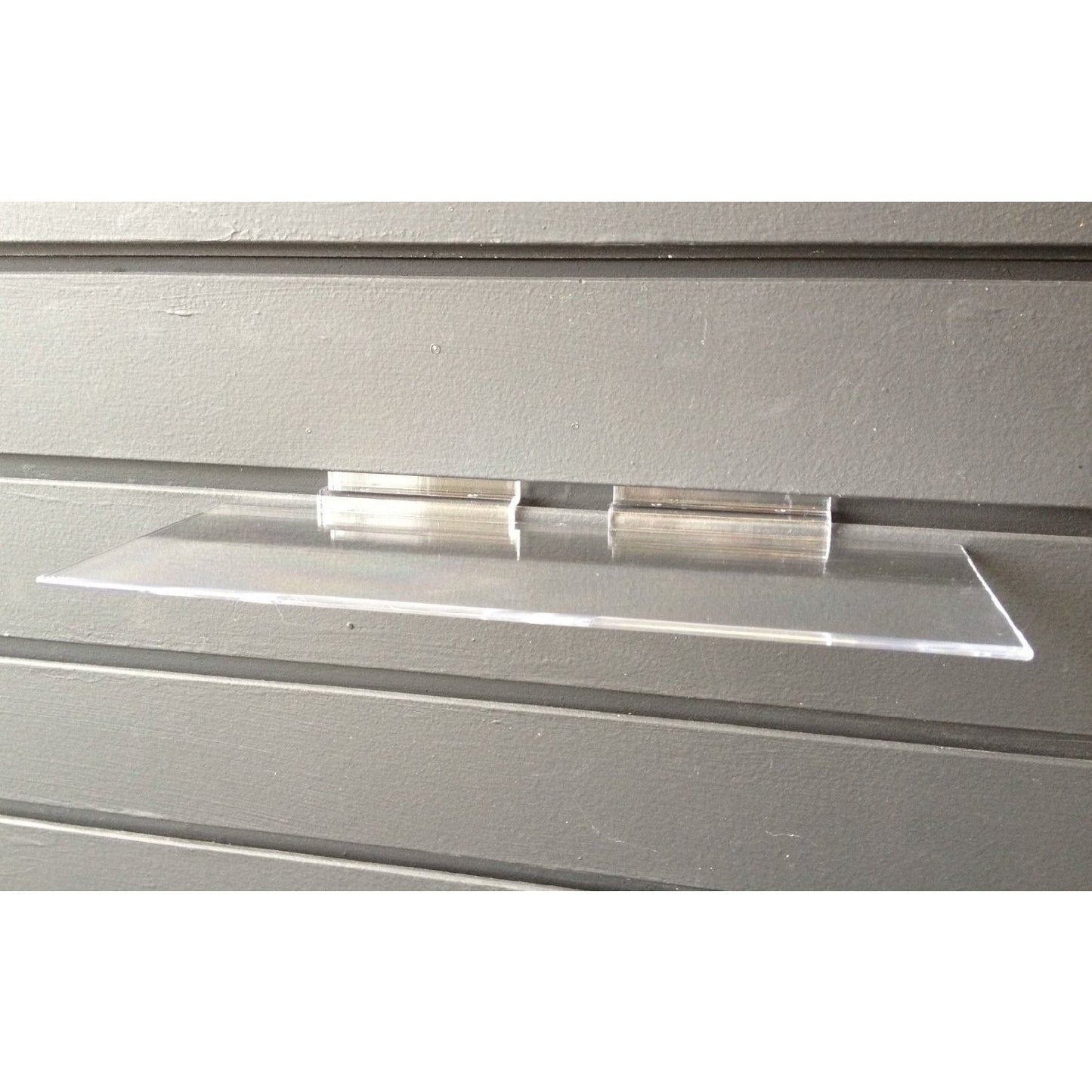 Clear Injection Molded 4" x 10" Slatwall Shelf