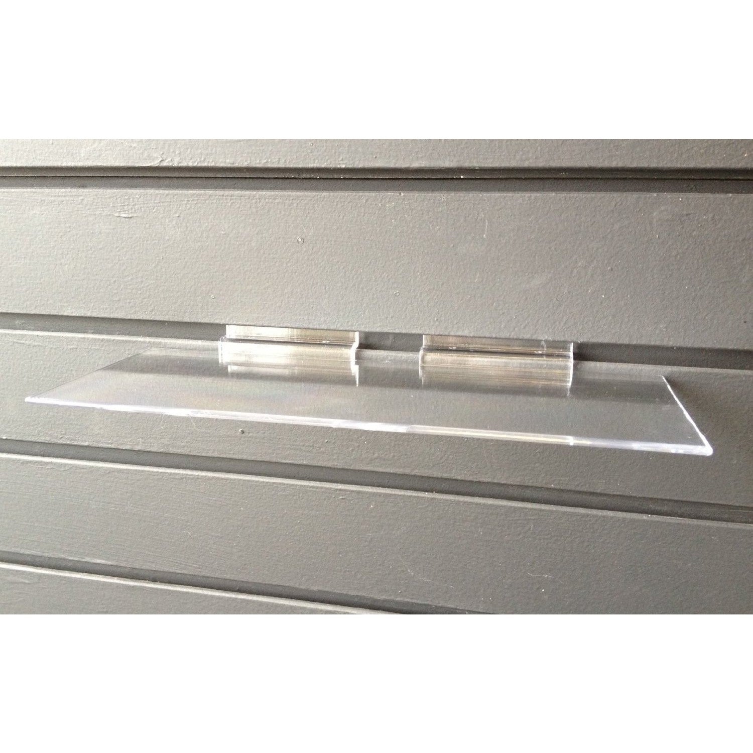 Clear Injection Molded 4" x 10" Slatwall Shelf
