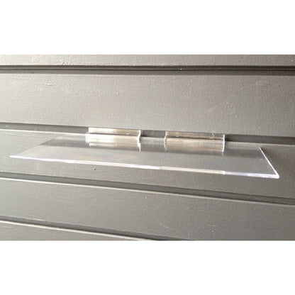 Clear Injection Molded 4" x 10" Slatwall Shelf