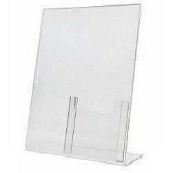 Slanted 8-1/2" x 11" Sign Holder with 4x9 Tri-Fold Brochure Holder
