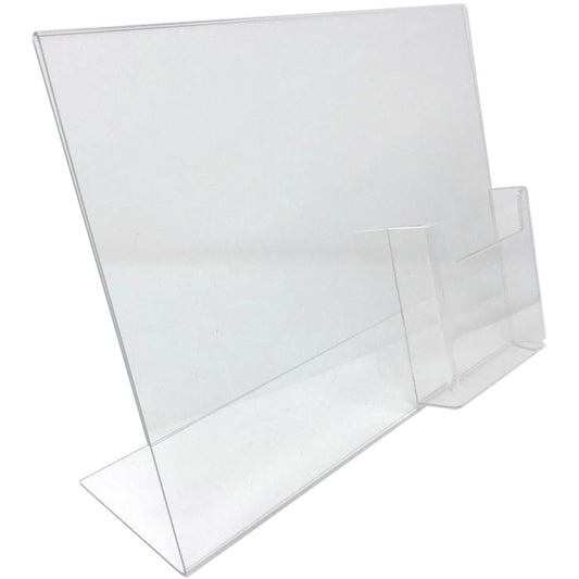 Slanted 11" x 8-1/2" Sign Holder with 4x9 Tri-Fold Brochure Holder